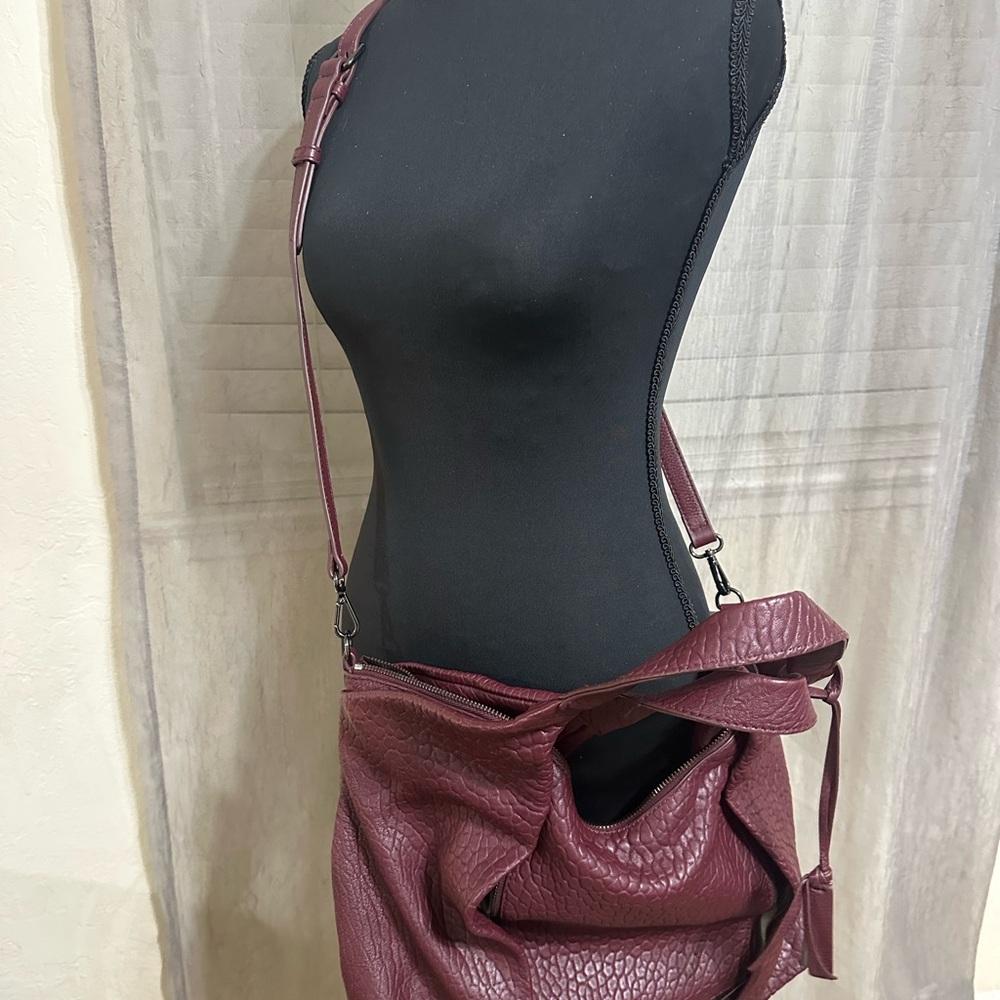 Vince Camuto Textured Hobo Bag in Rich Elderberry - Picture 10 of 13